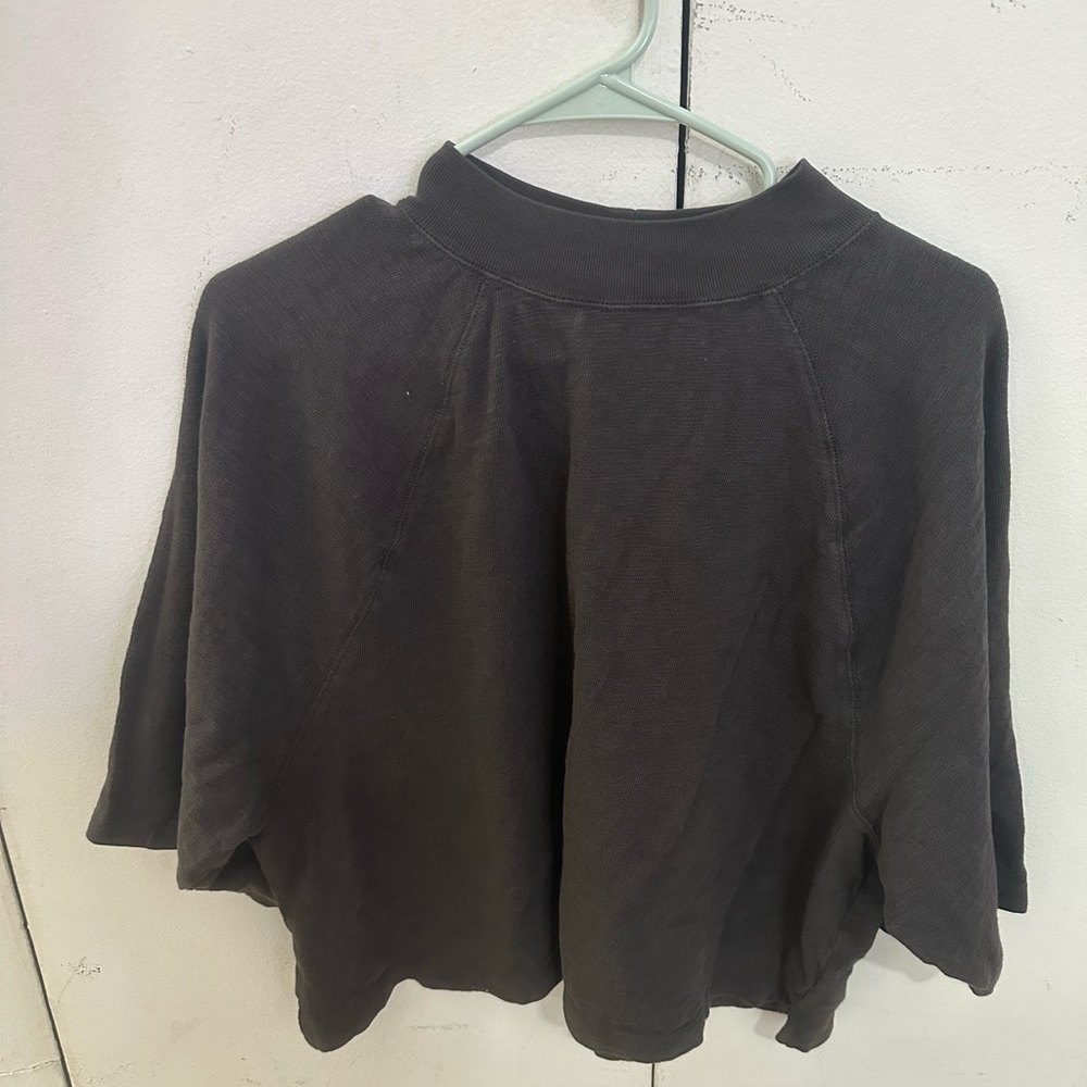 Dark grey mock neck top, XL, United Thread, never worn